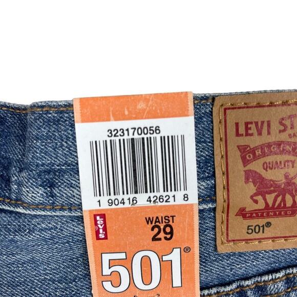 Levi’s 501 Roadside Blues Cut Off Button Fly Shorts 100% Cotton Distressed 29 - Picture 6 of 13